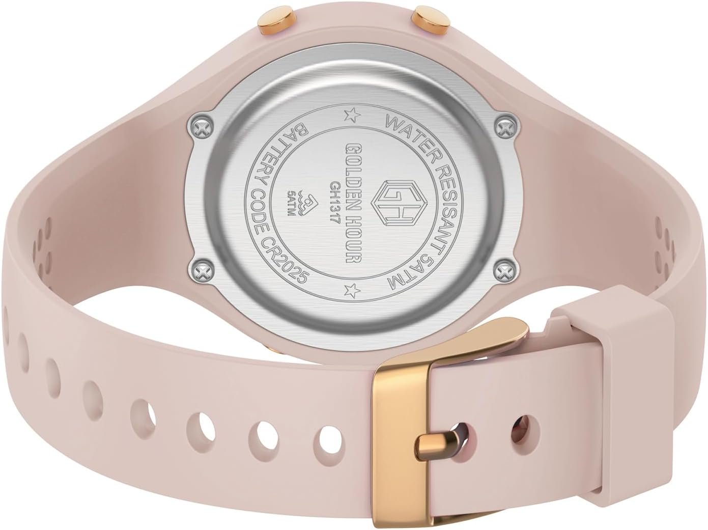 GOLDEN HOUR Waterproof Sport Women's Digital Chronograph Sil... - Image 4