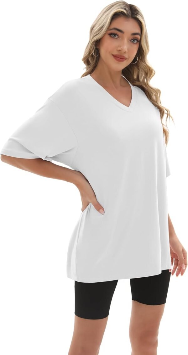 1/4 Pack Oversized TShirts for Women, Short Sleeve Drop shou... - Image 2