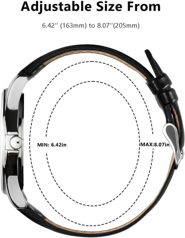 Analog Wrist Watch for Men Women-38mm Rugged Slim Wind Up Wa... - Image 3