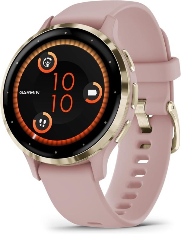 Garmin Venu 3S Soft Gold Stainless Steel Bezel 1.2-Inch AMOL...
