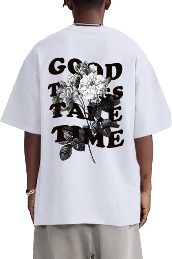 Vintage Graphic Tees for Men Oversized Floral Letter Print R...