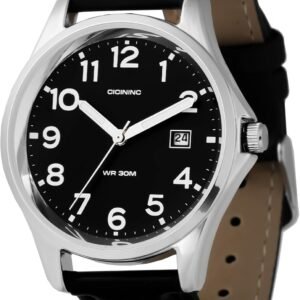 Analog Wrist Watch for Men Women-38mm Rugged Slim Wind Up Wa...