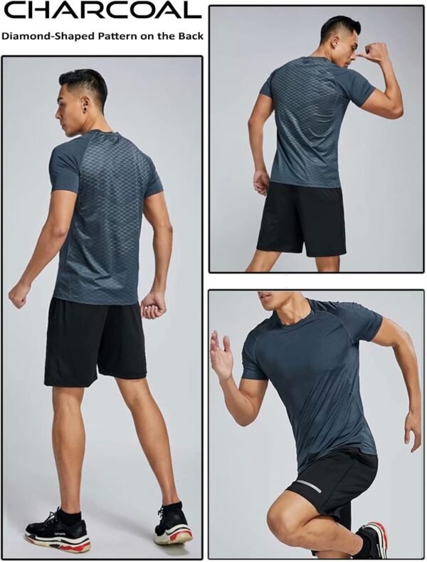 5 Pack Men’s Active Quick Dry Crew Neck T Shirts | Athletic ... - Image 4