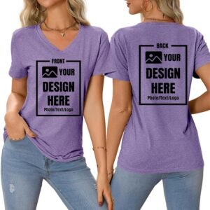 Custom T Shirts Women Customized Design Your Own V Neck Tshi...