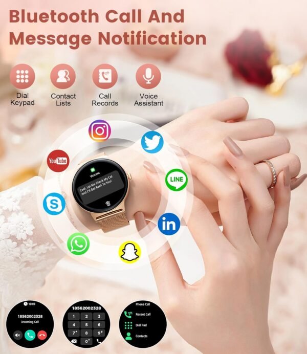 Fitness Smart Watches for Women(Answer/Make Call), 1.43" AMO... - Image 2