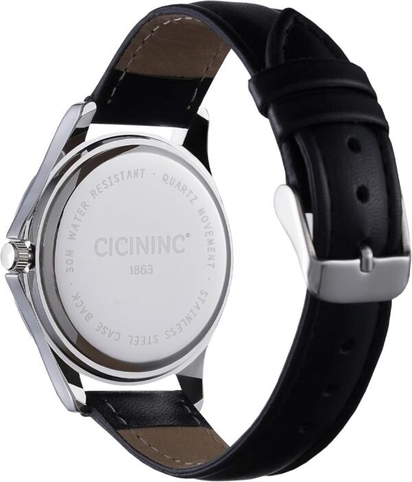 Analog Wrist Watch for Men Women-38mm Rugged Slim Wind Up Wa... - Image 7