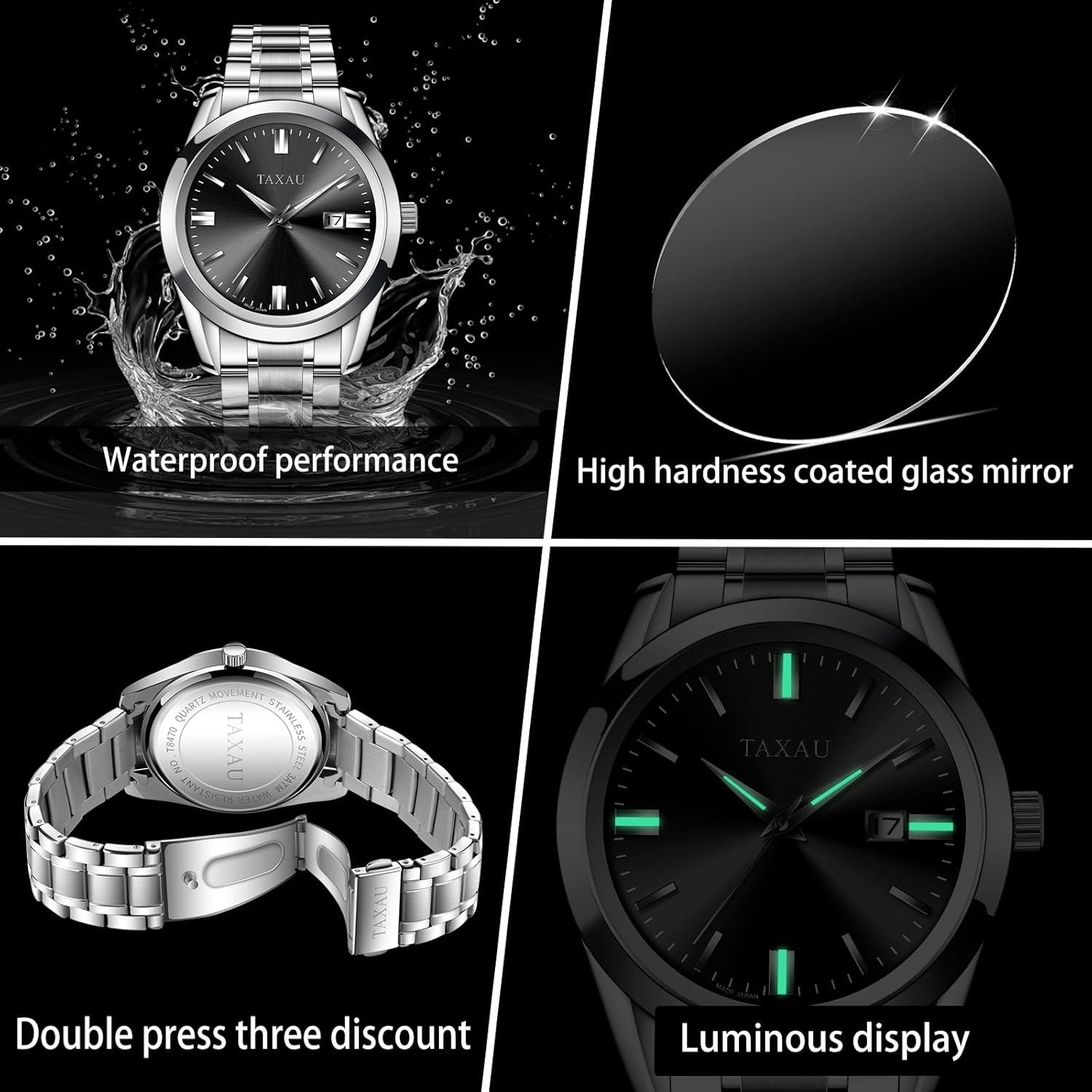 Mens Silver Watch Luxury Minimalist Dress Watch Waterproof W... - Image 5