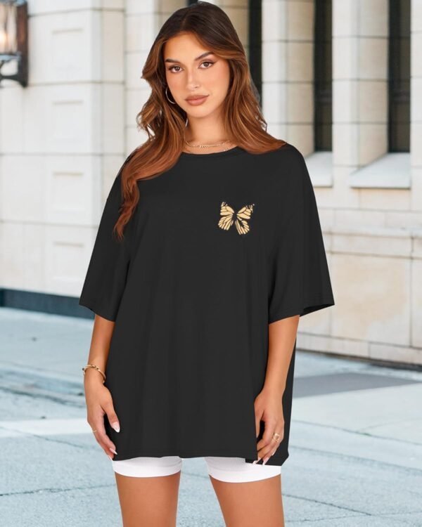 Womens Oversized Tshirt Graphic Tees Crew Neck Summer Short ... - Image 6