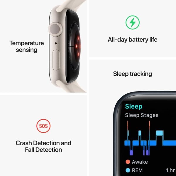 Apple Watch Series 8 [GPS, 45mm] - Midnight Aluminum Case wi... - Image 5