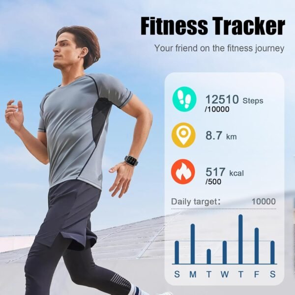 Smart Watch for Men Women, 1.96" Fitness Tracker Running Wat... - Image 3