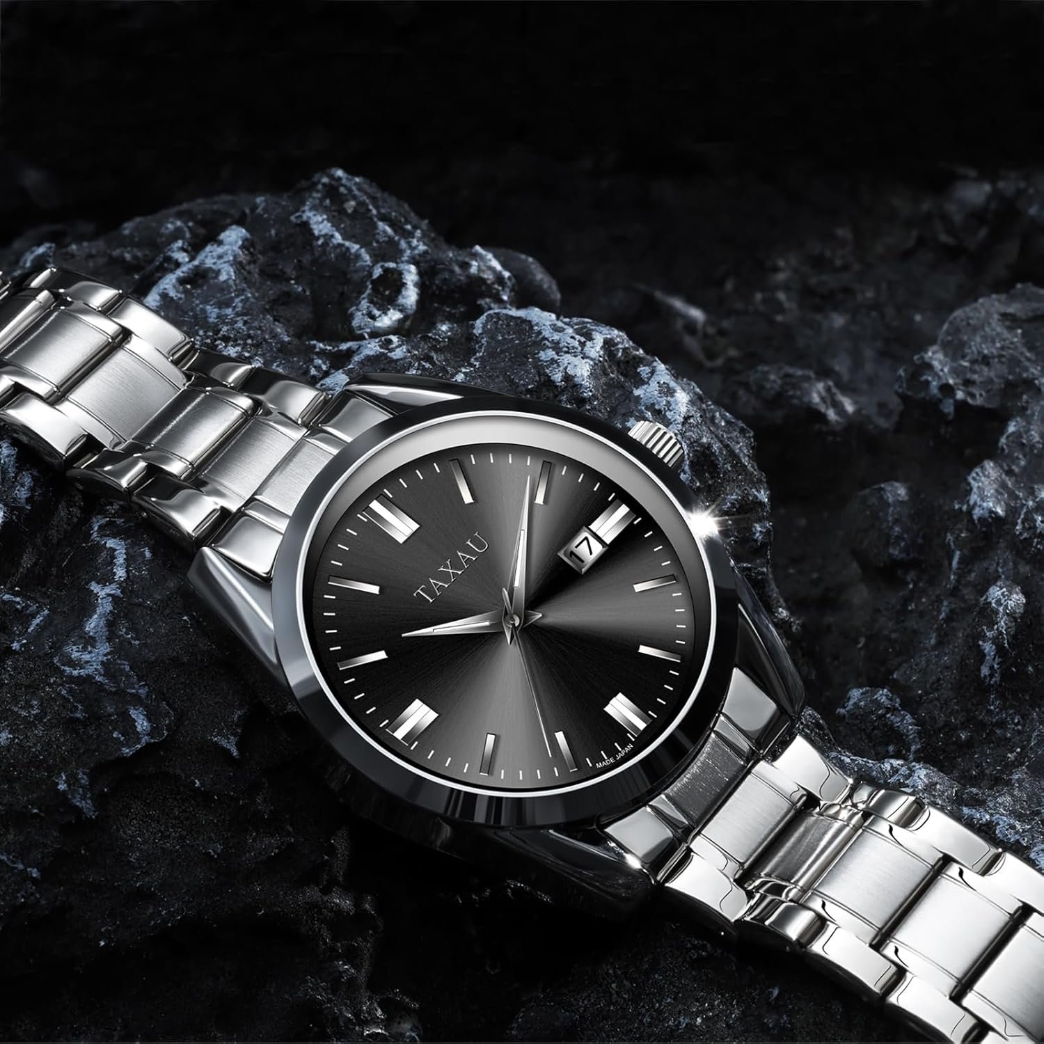 Mens Silver Watch Luxury Minimalist Dress Watch Waterproof W... - Image 4