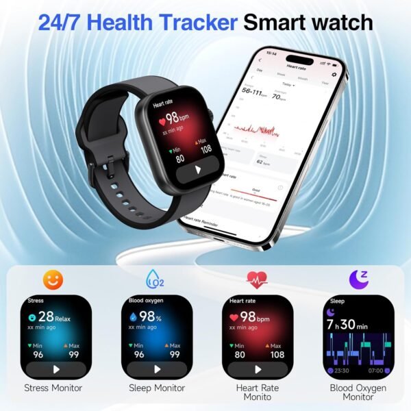 Smart Watch for Men Women, 1.99" AMOLED Display Fitness Trac... - Image 4