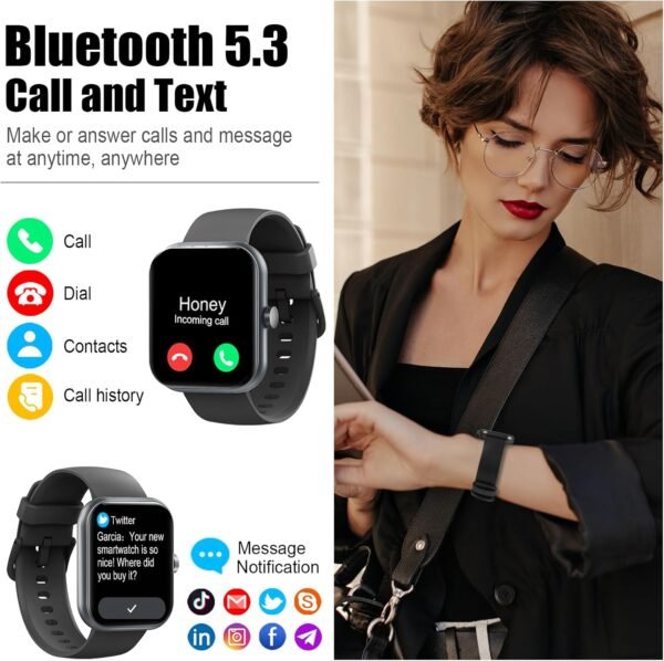 Smart Watch for Men Women, 1.96" Fitness Tracker Running Wat... - Image 2