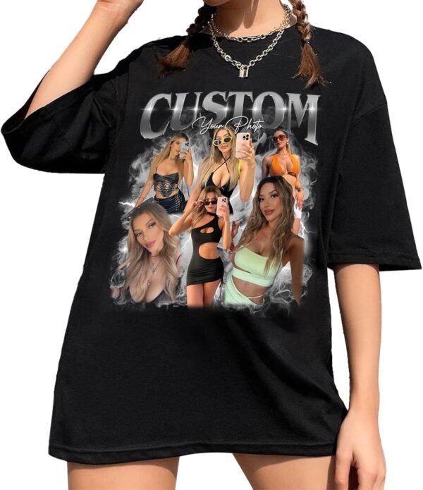 NAZENTI Custom Bootleg Rap Tee, Custom T-Shirts with Picture...