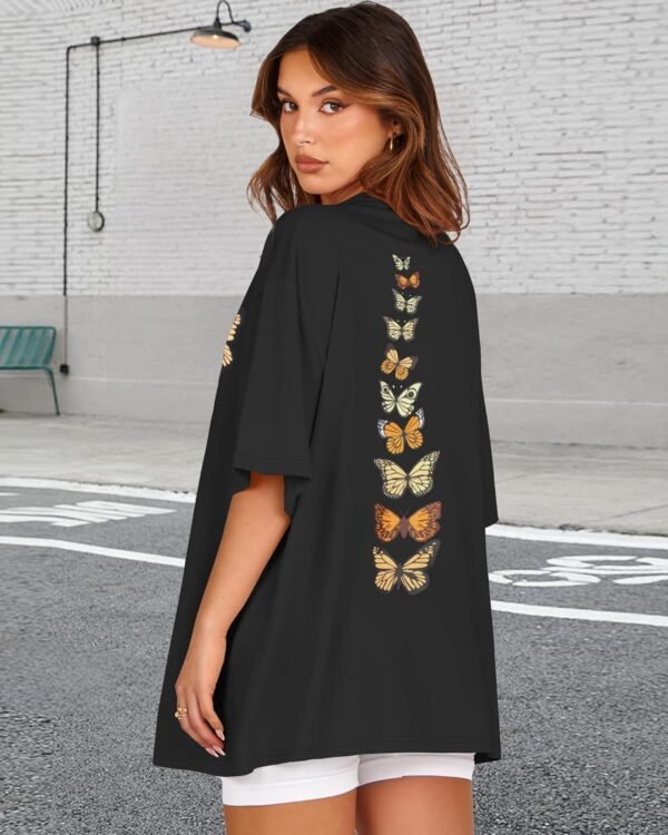 Womens Oversized Tshirt Graphic Tees Crew Neck Summer Short ... - Image 3