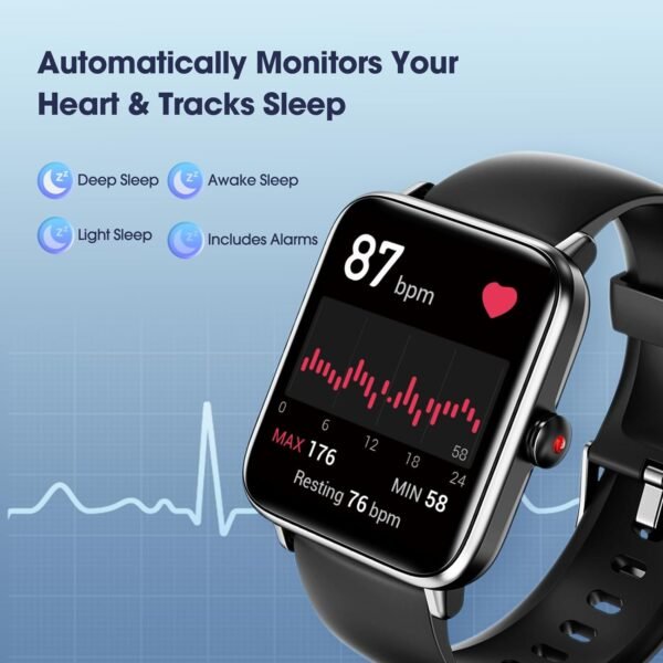 Smart Watch, Fitness Tracker with Heart Rate Monitor, Blood ... - Image 2