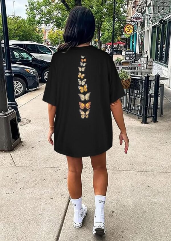 Womens Oversized Tshirt Graphic Tees Crew Neck Summer Short ... - Image 2