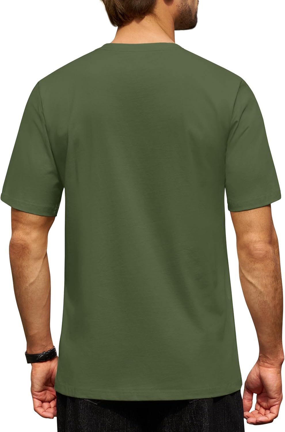 Cotrasen Mens T-Shirts Cotton Short Sleeve Pocket Tee Shirt ... - Image 2