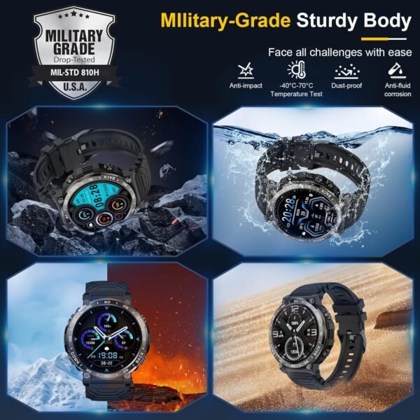 Smart Watches for Men-Bluetooth Call, 1.52" Military Smart W... - Image 2