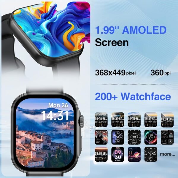 Smart Watch for Men Women, 1.99" AMOLED Display Fitness Trac... - Image 2