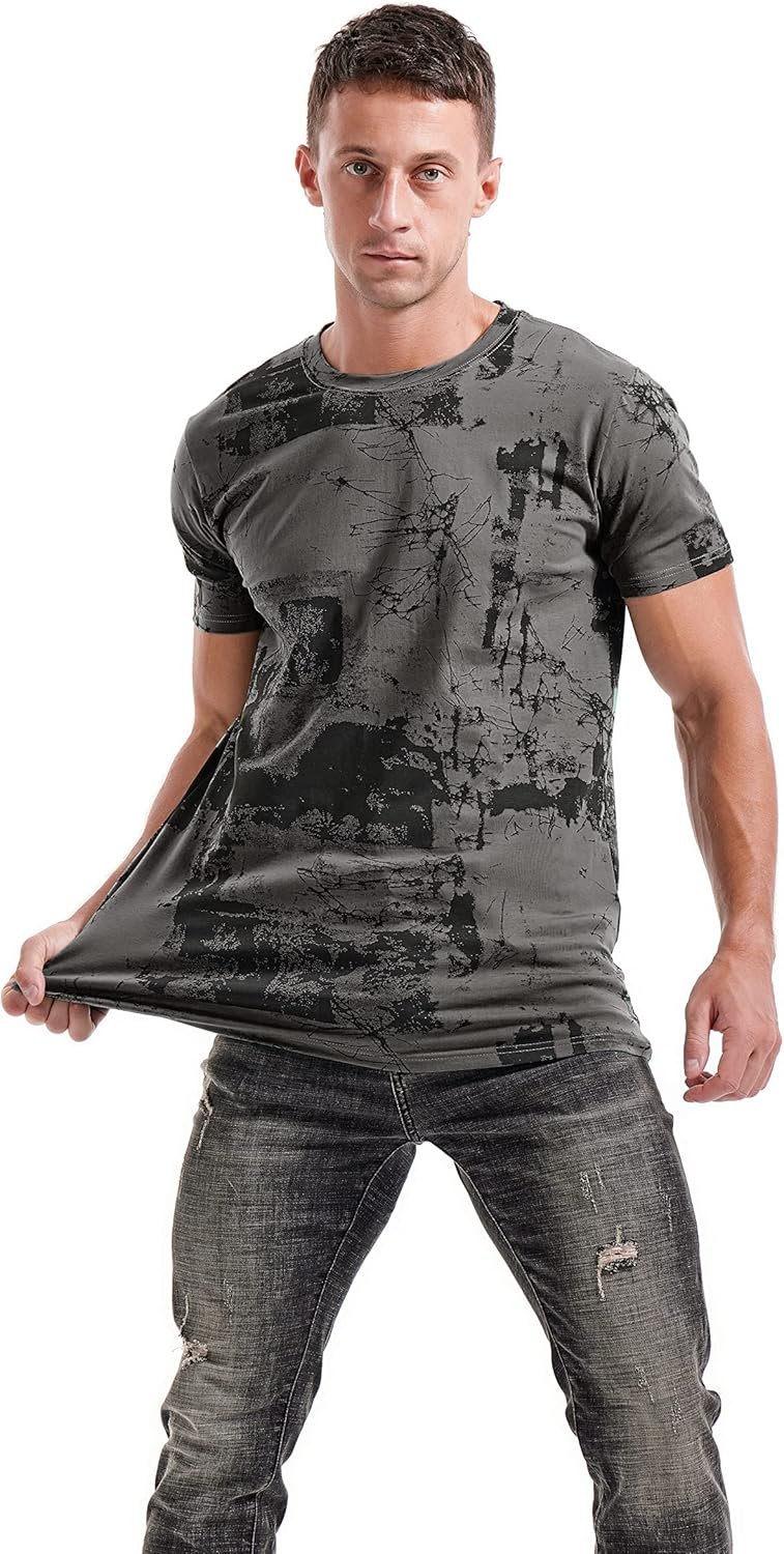 KLIEGOU Mens Hipster Hiphop Tees - Fashion Print T-Shirts - Image 4