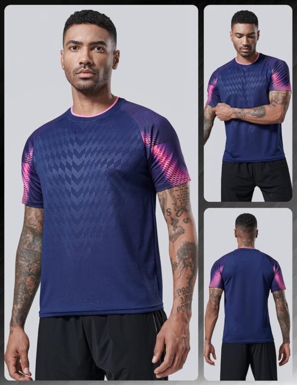 5 Pack Men’s Active Quick Dry Crew Neck T Shirts | Athletic ... - Image 2