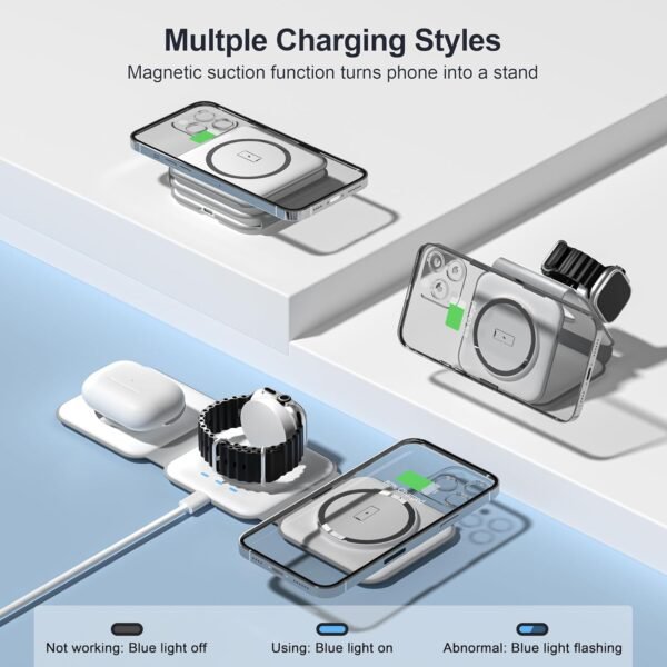 UCOMX 3 in 1 Charging Station for Multple Devices,Foldable 3... - Image 3