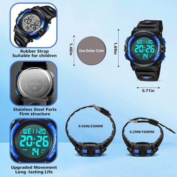 Kids Watch,Boys Watch for 3-15 Year Old Boys,Digital Sport O... - Image 5