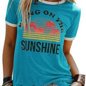 YEXIPO Graphic Tees for Women Short Sleeve Summer Tops Funny...