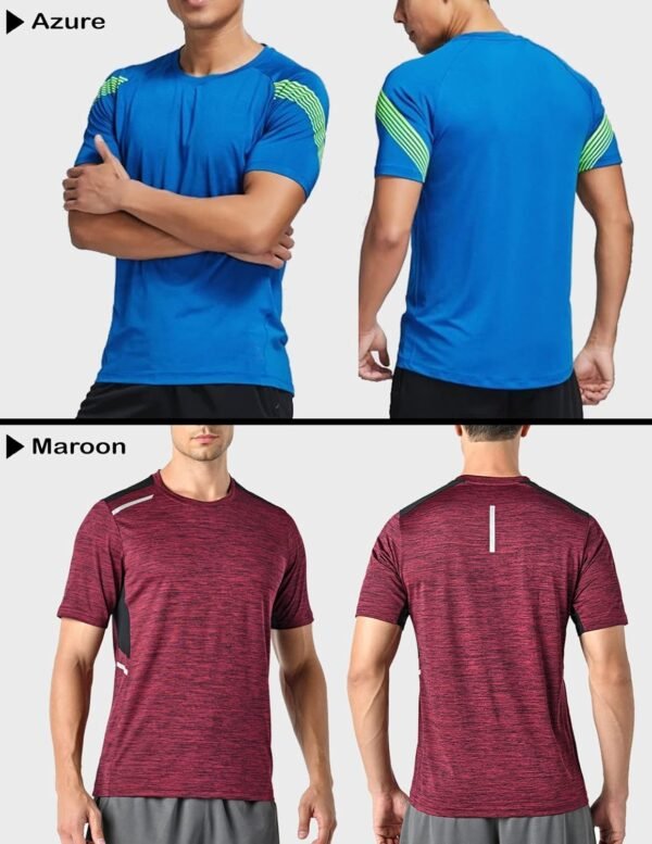 5 Pack Men’s Active Quick Dry Crew Neck T Shirts | Athletic ... - Image 5
