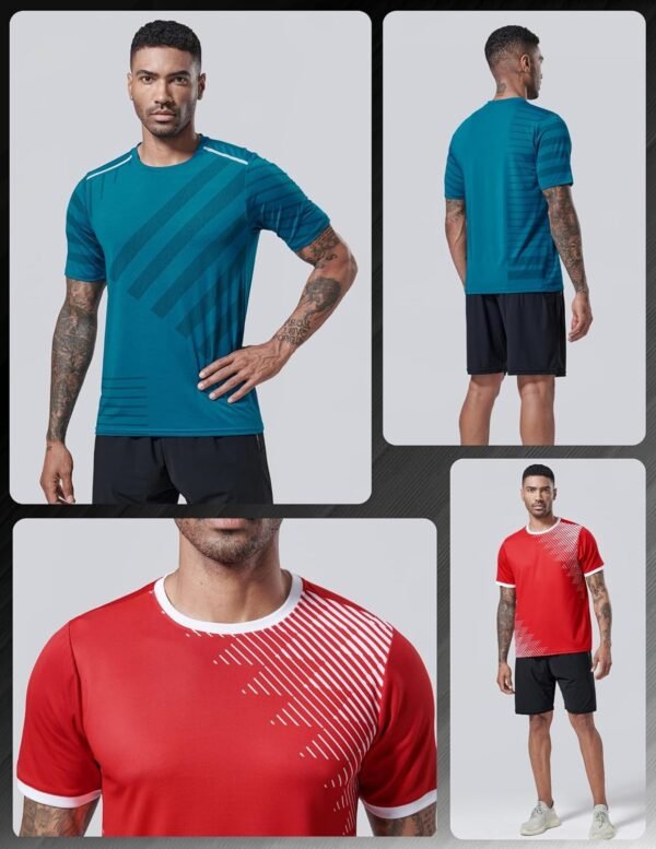 5 Pack Men’s Active Quick Dry Crew Neck T Shirts | Athletic ... - Image 4