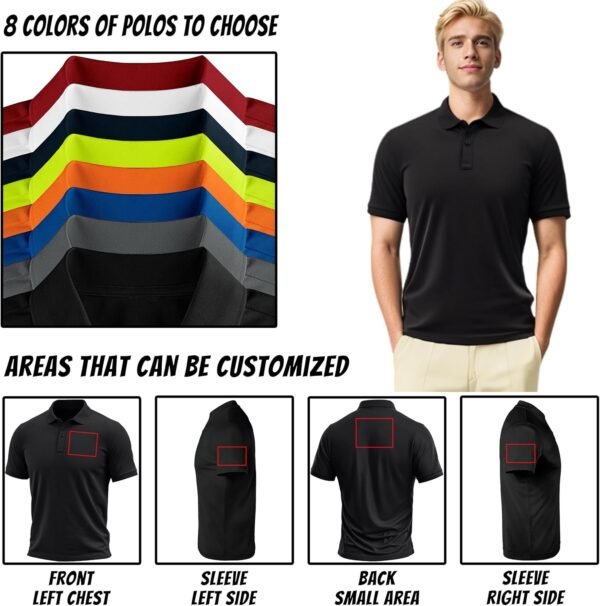 Custom Polo Shirts for Men Design Your Own Golf Jersey Perso... - Image 4