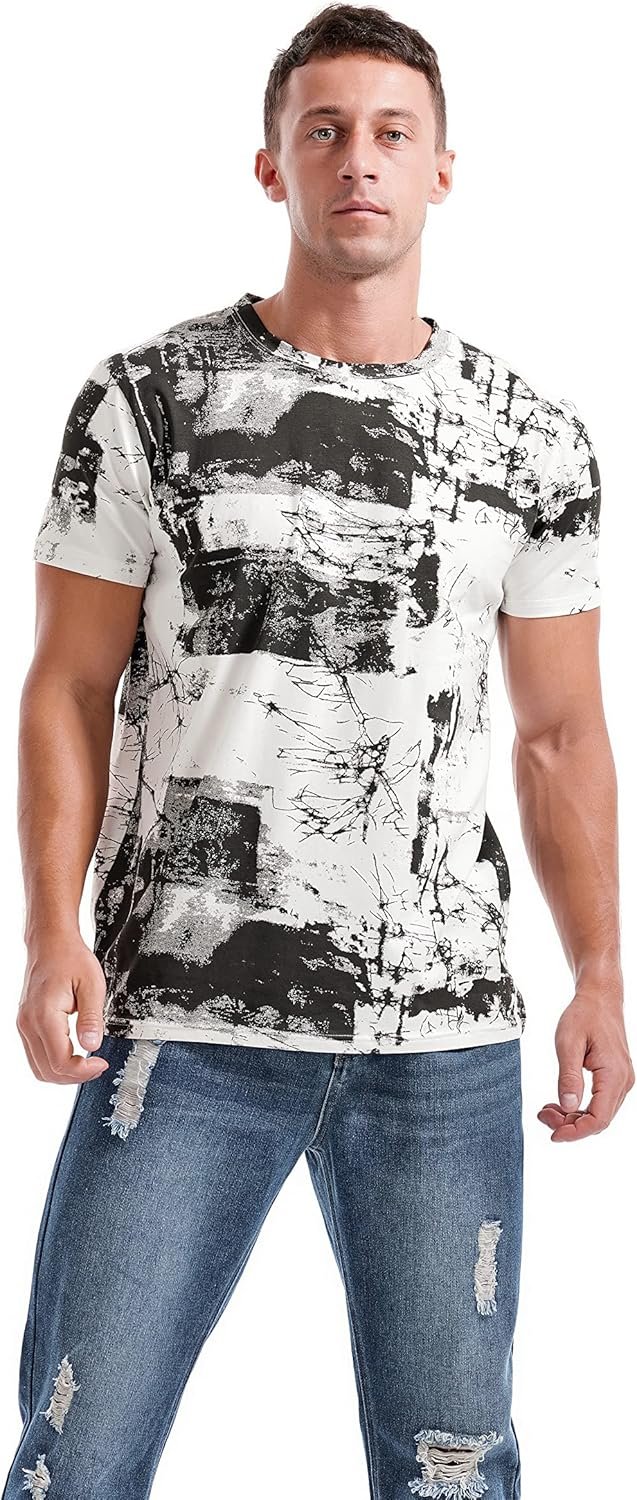 KLIEGOU Mens Hipster Hiphop Tees - Fashion Print T-Shirts - Image 4