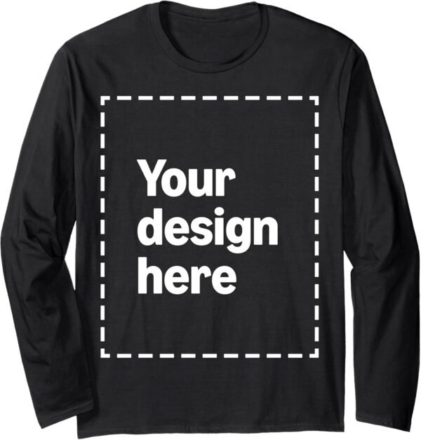 Custom Long Sleeve T-Shirt with Your Image for Men and Women...