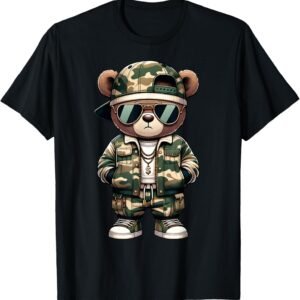 Camo Hip Hop Teddy Bear Camouflage Gangsta Streetwear Hustle...