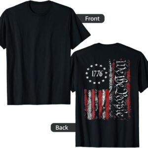 Print On Back American Flag Patriotic 1776 We The People USA...