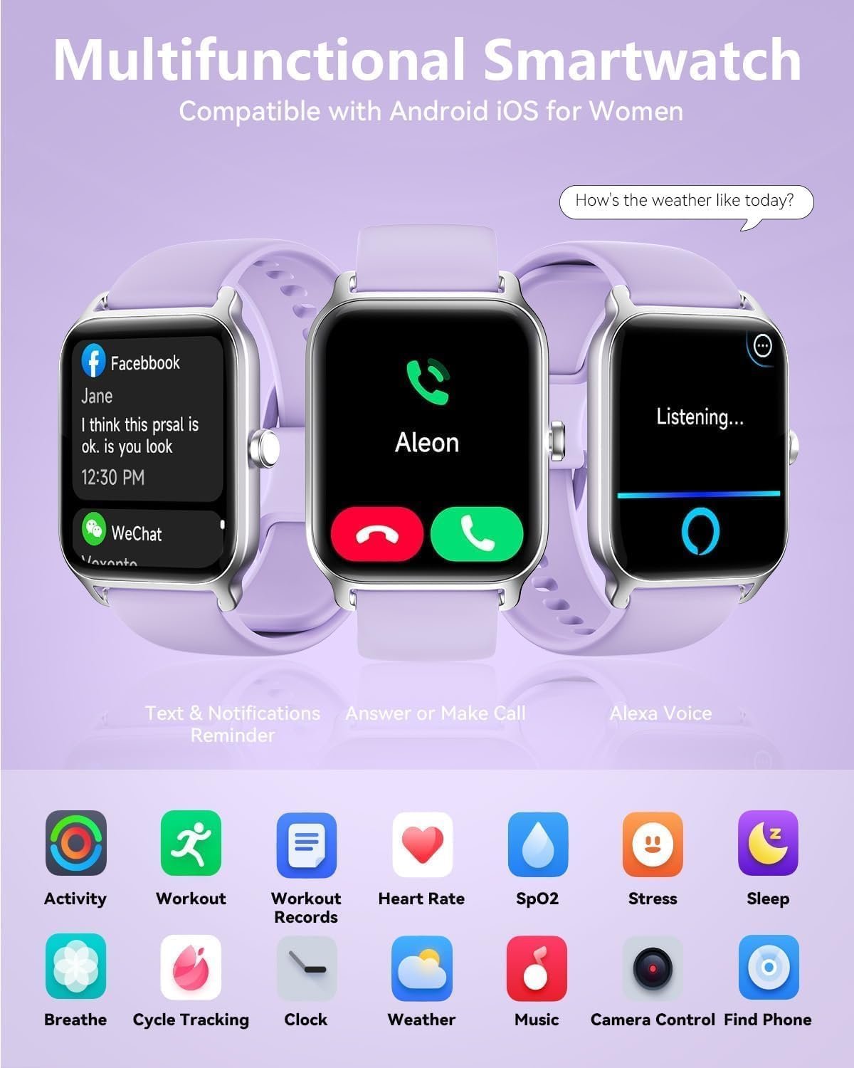 Smart Watch for Women Men, Smartwatch 1.8'' Alexa Fitness Tr... - Image 7