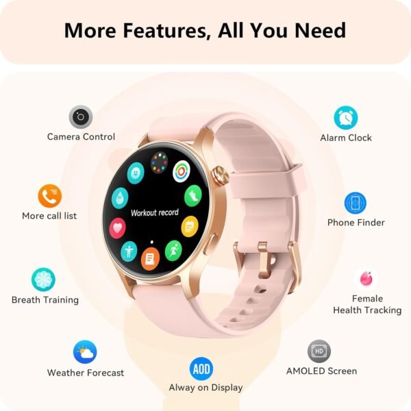 aeac Smart Watch for Women, AMOLED Ultra-Clear Screen Activi... - Image 9