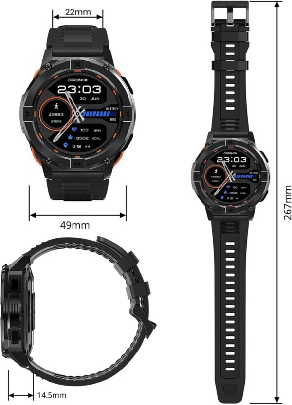 CARBINOX X-Ranger Smart Watch (Answer/Make Calls), Rugged Fi... - Image 5
