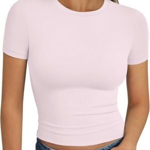 AUTOMET Womens Short Sleeve T Shirts Basic Summer 2025 Worko...