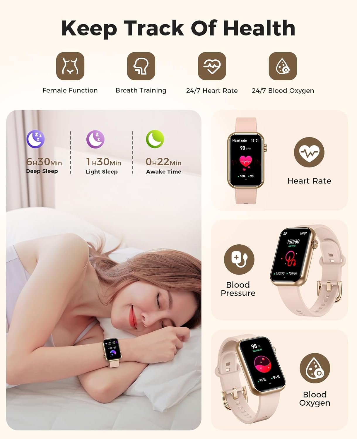 Smart Watch Fitness Tracker (Answer/Make Call), 24/7 Heart R... - Image 3