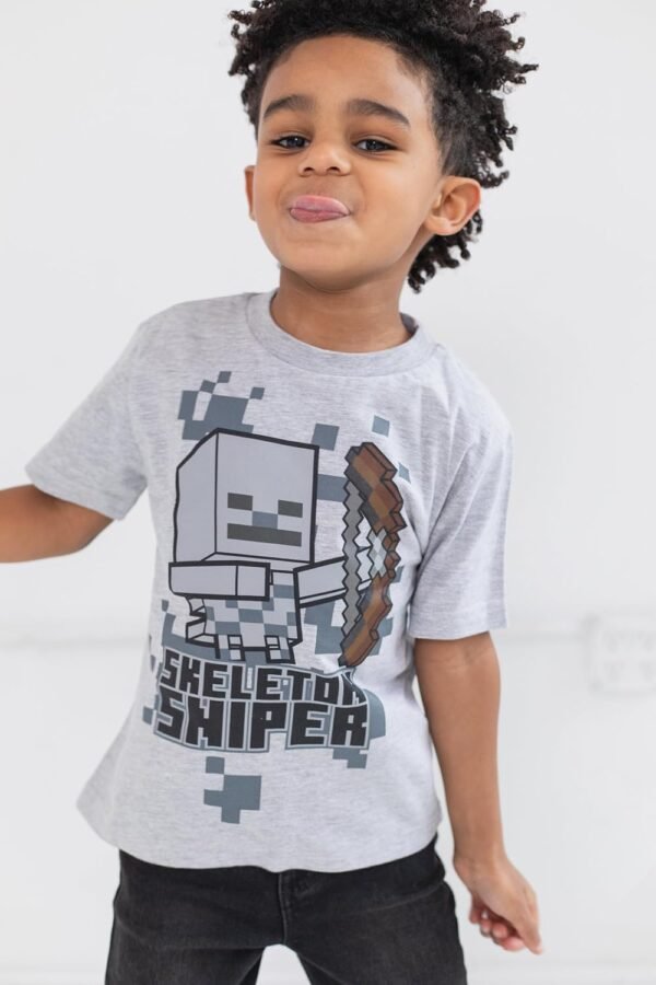 Minecraft Mobs Skeleton Enderman 3 Pack T-Shirts Little Kid ... - Image 3