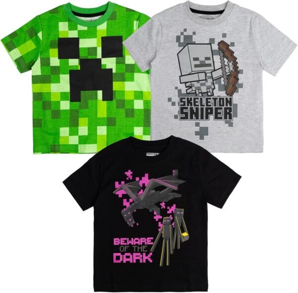 Minecraft Mobs Skeleton Enderman 3 Pack T-Shirts Little Kid ...