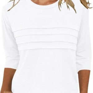 JomeDesign 3/4 Length Sleeve Womens Tops Round Neck Casual T...