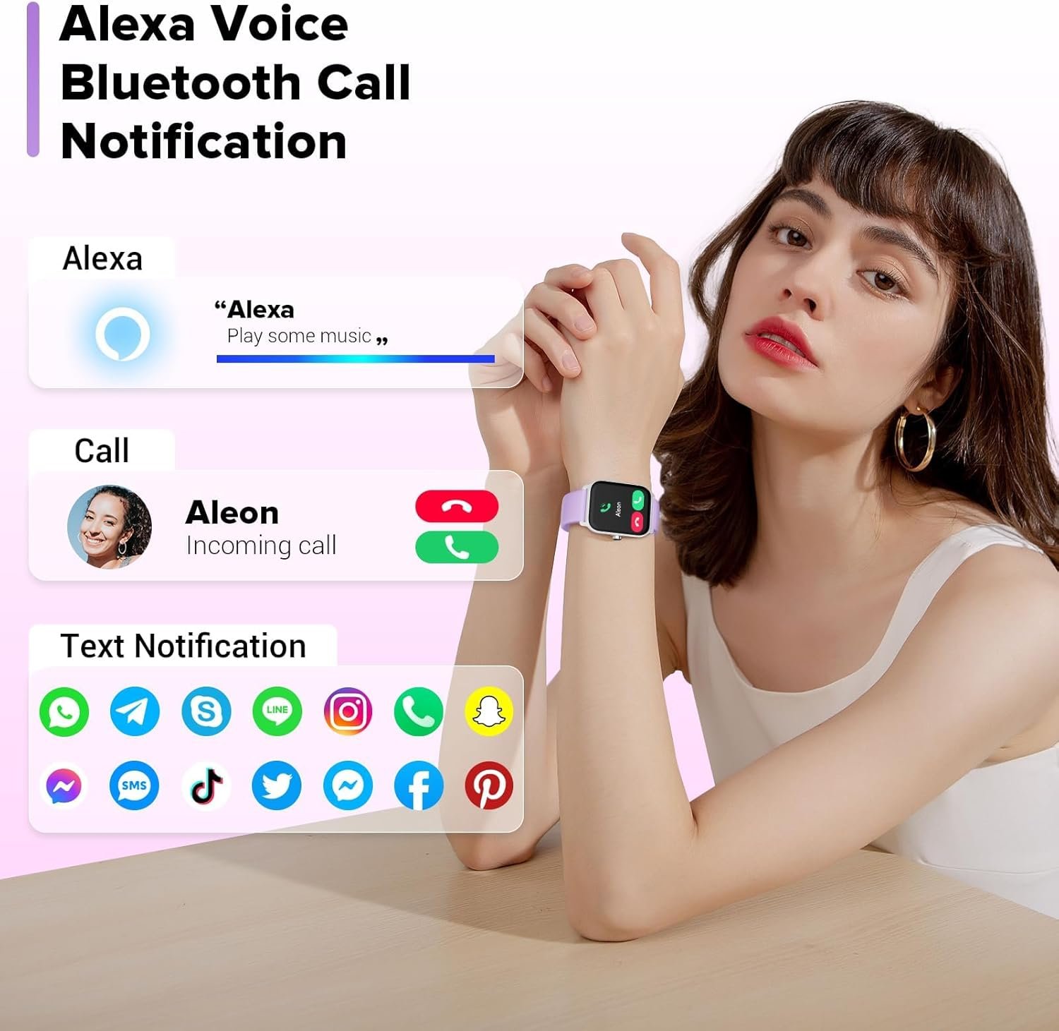 Smart Watch for Women Men, Smartwatch 1.8'' Alexa Fitness Tr... - Image 4