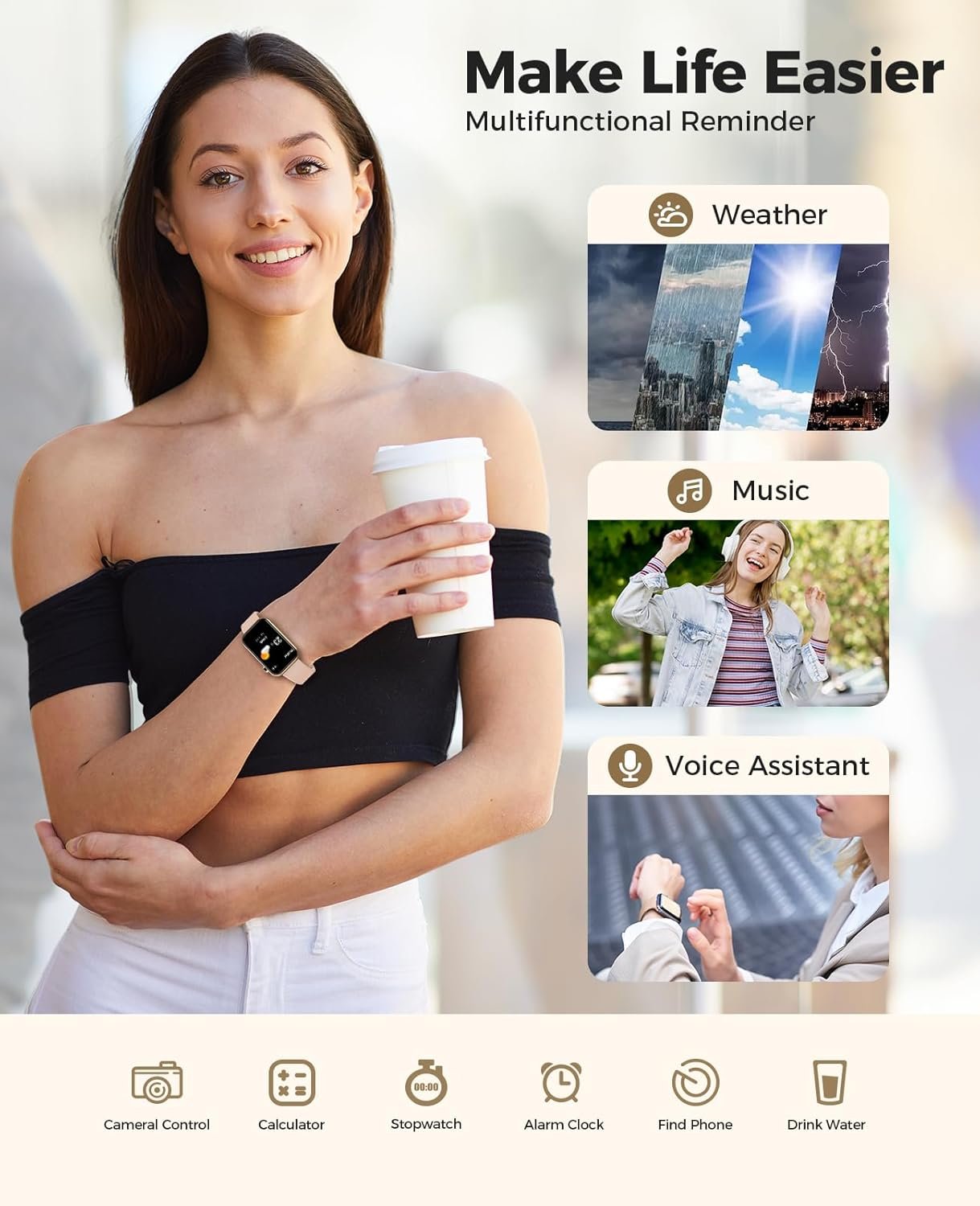 Smart Watch Fitness Tracker (Answer/Make Call), 24/7 Heart R... - Image 7