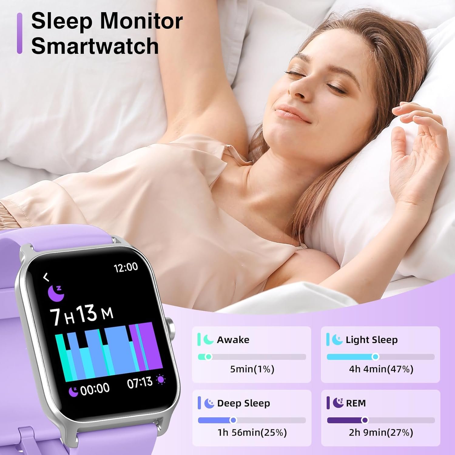 Smart Watch for Women Men, Smartwatch 1.8'' Alexa Fitness Tr... - Image 3