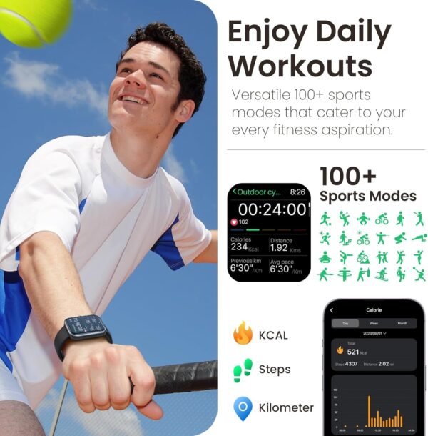 TOZO S3 Smart Watch for Men Women for iPhone&Android, 1.83" ... - Image 3