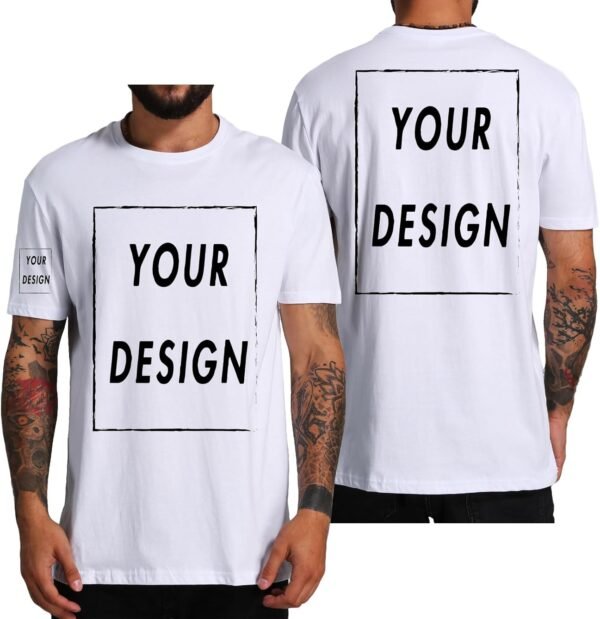 Custom T Shirt for Men Women Design Your Own Front Back Prin...