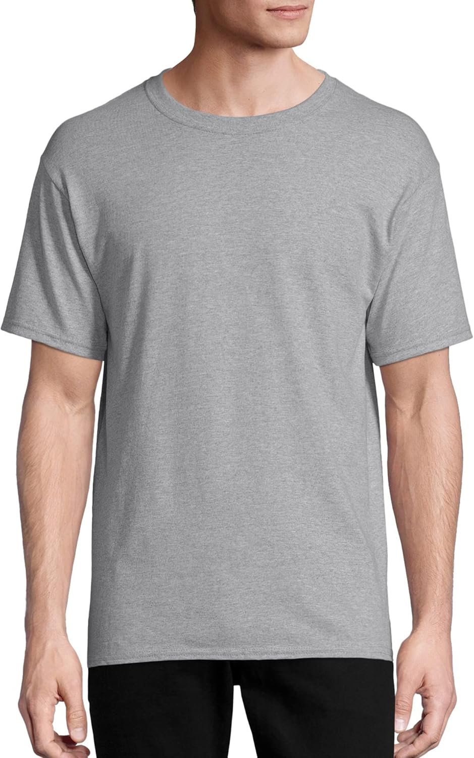 Hanes Men's Short Sleeve Essentials Crewneck Cotton T-Shirt,... - Image 2